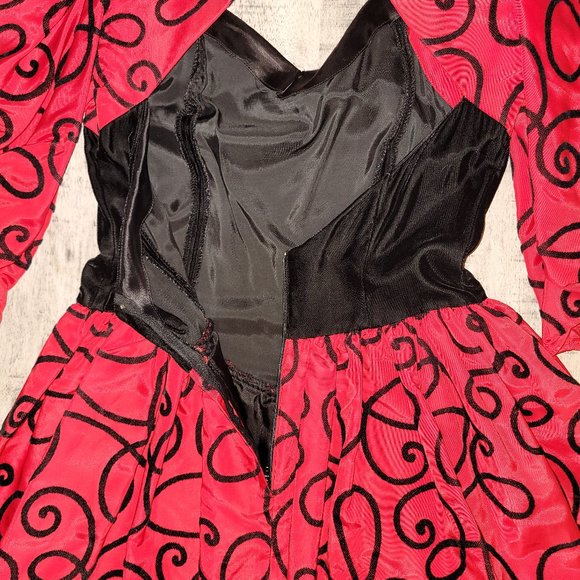 Vintage Gunne Sax Velvet Embossed Cocktail Formal Dress with Sle… - Picture 7 of 15